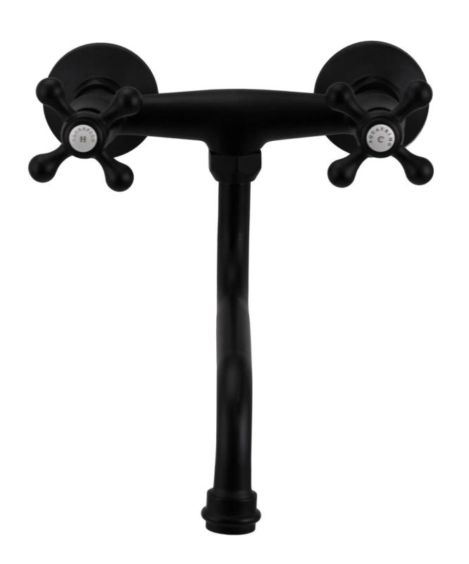 Aquanello Heritage Ascot Klasyczny kran ścienny do kuchni, czarny BL-4111-HA