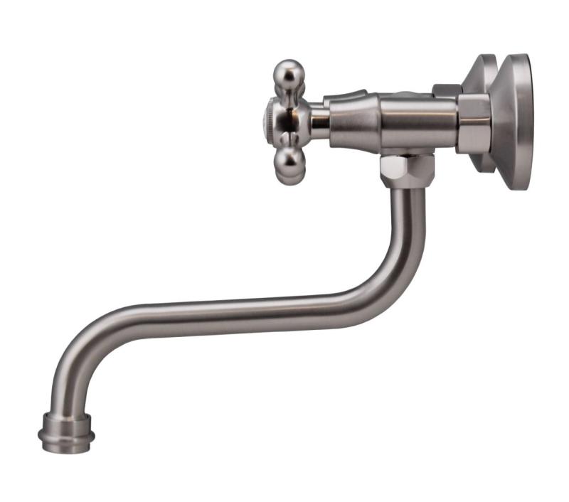 Aquanello Heritage Ascot Klasyczny kran ścienny do kuchni ze stali nierdzewnej NB-4111-HA