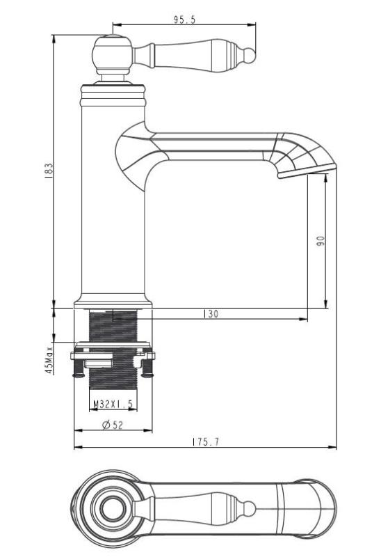Aquanello Heritage Manor Klasyczna, nostalgiczna bateria umywalkowa Brąz BN-1001-HM