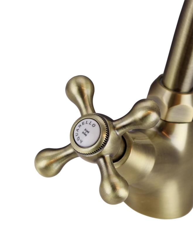 Aquanello Heritage Ascot Klasyczna kuchnia Nostalgiczna bateria kuchenna Brąz BN-4004-HA