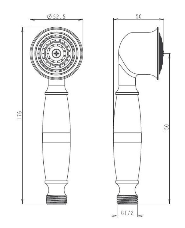 Aquanello Heritage Collection Klasyczna słuchawka prysznicowa Brąz BN-9001-HC