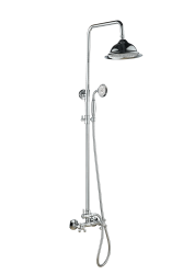 Aquanello Heritage Ascot Klasyczny zestaw prysznicowy Montowany na ścianie słup prysznicowy Chrom CR-2003-HA