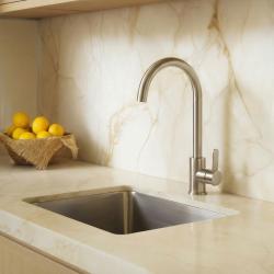 Aquanello Forma Masywna bateria kuchenna z jednym uchwytem, okrągła wylewka, stal nierdzewna SS-1002-FM