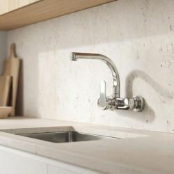 Aquanello Casa Bateria kuchenna ścienna z górnym wylewką Chrom CR-1003-CS