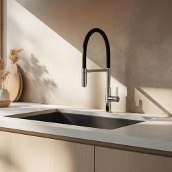 Ausmann Lavea Chromowany Kran Kuchenny z Obrotowym i Elastycznym Wylewem 1208972568