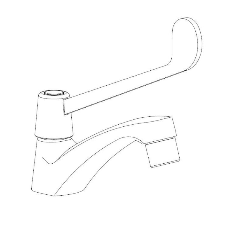 Aquanello Medic Bateria zimnej wody z długą dźwignią, chromowana CR-1101-MD