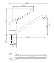 Aquanello Medic Bateria kuchenna z długą rączką  Chrom CR-1007-MD