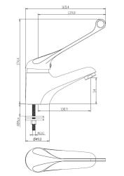 Aquanello Medic Bateria umywalkowa z wyjątkowo długą rączką, chromowana CR-1103-MD