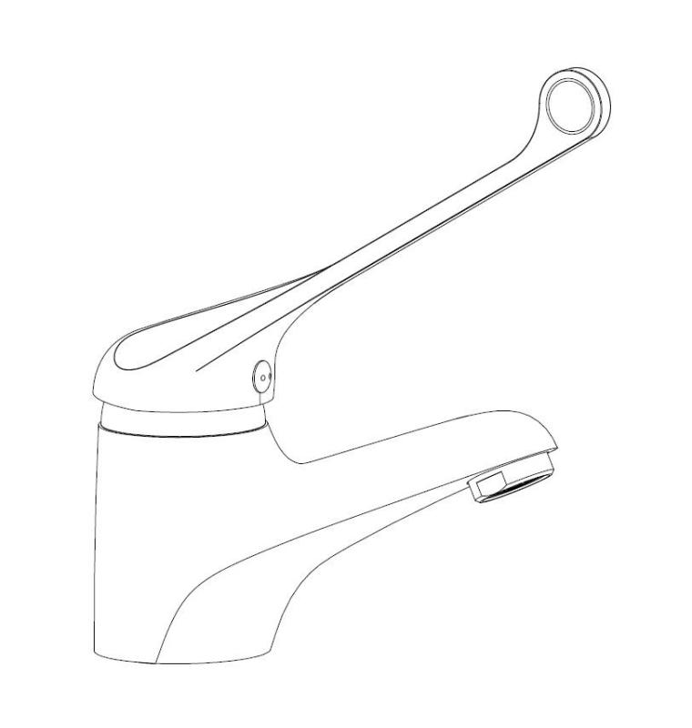 Aquanello Medic Bateria umywalkowa z wyjątkowo długą rączką, chromowana CR-1103-MD