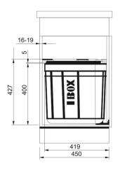Franke Sorter Solo 45 obrotowy system odpadów na drzwi 40 litrów z filtrem węglowym 1210307565